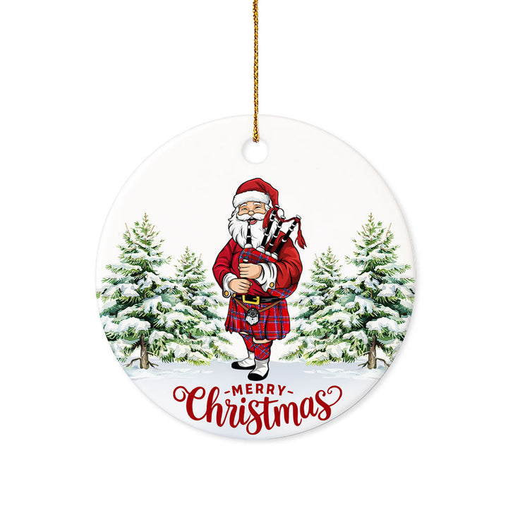 Rait Tartan Ceramic Ornament Santa