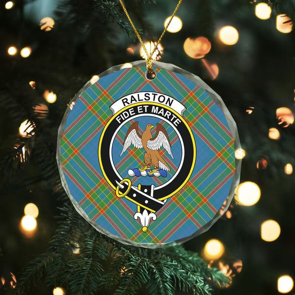 Ralston UK Ancient Clan Badge Tartan Glass Ornament