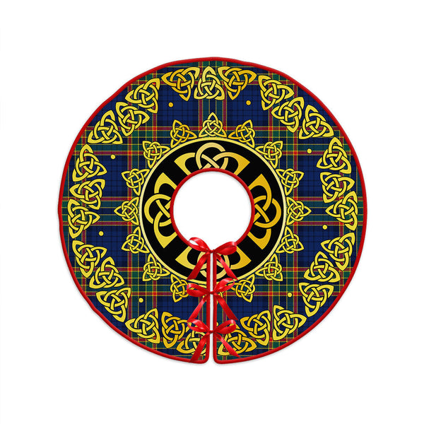 Ralston UK Modern Clan Badge Tartan Christmas Tree Skirt Golden Celtic Heritage