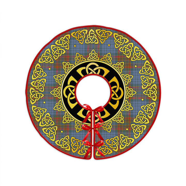 Ralston UK Weathered Clan Badge Tartan Christmas Tree Skirt Golden Celtic Heritage