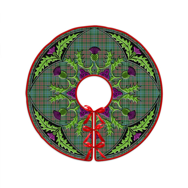 Ralston US Ancient Clan Badge Tartan Christmas Tree Skirt Scottish Thistle Design