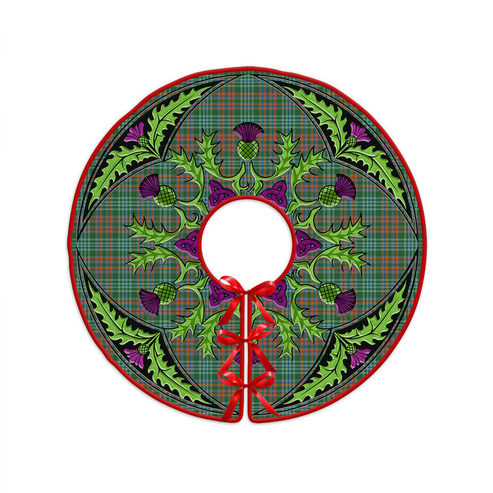 Ralston US Ancient Clan Badge Tartan Christmas Tree Skirt Scottish Thistle Design
