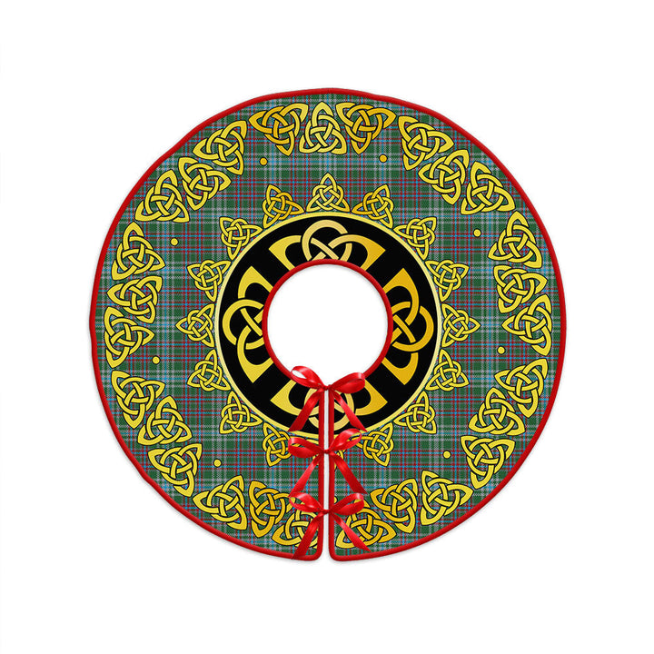 Ralston US Modern Clan Badge Tartan Christmas Tree Skirt Golden Celtic Heritage