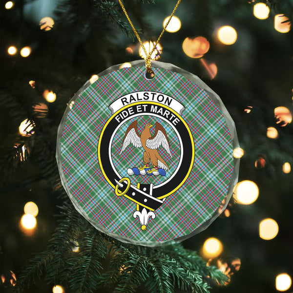 Ralston US Modern Clan Badge Tartan Glass Ornament