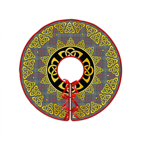 Ralston US Weathered Clan Badge Tartan Christmas Tree Skirt Golden Celtic Heritage
