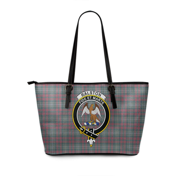 Ralston US Weathered Clan Badge Tartan Leather Tote Bag