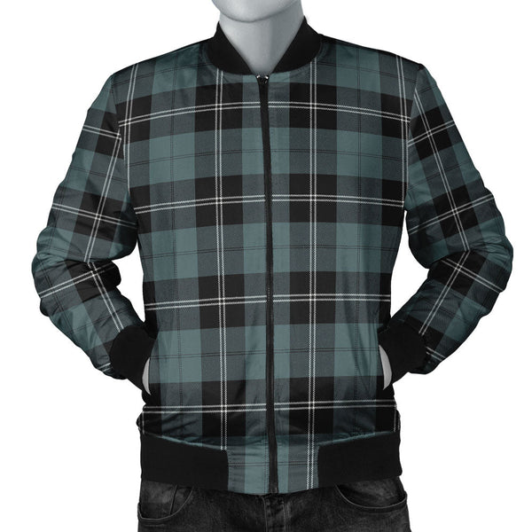 Ramsay Blue Weathered Clan Badge Tartan Bomber Jacket