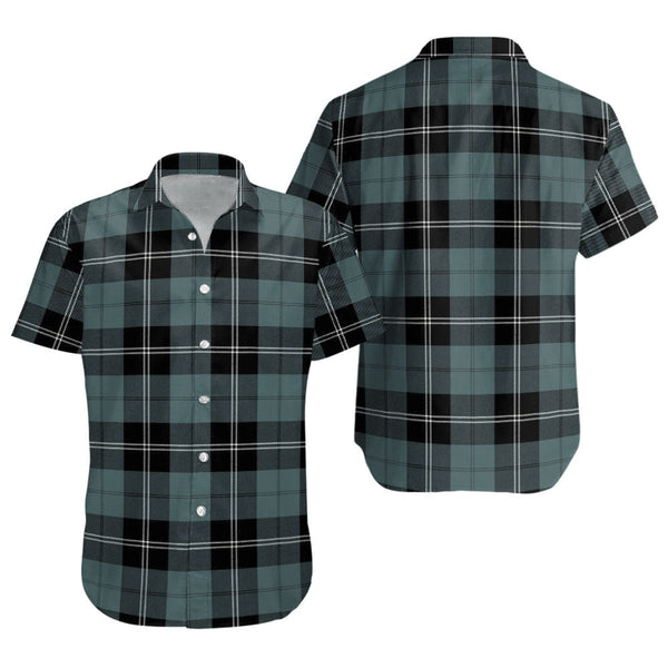 Ramsay Blue Weathered Clan Badge Tartan Short Sleeve Shirt