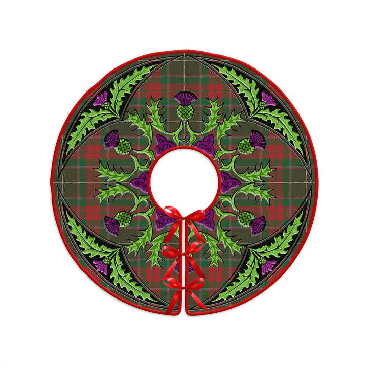 Ramsay Green Ancient Clan Badge Tartan Christmas Tree Skirt Scottish Thistle Design