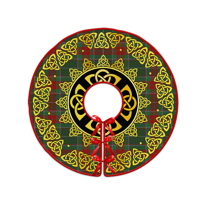 Ramsay Green Modern Clan Badge Tartan Christmas Tree Skirt Golden Celtic Heritage