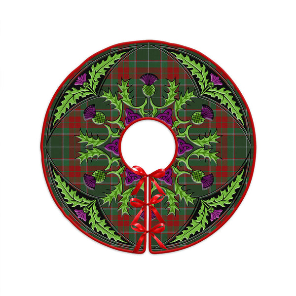 Ramsay Green Modern Clan Badge Tartan Christmas Tree Skirt Scottish Thistle Design