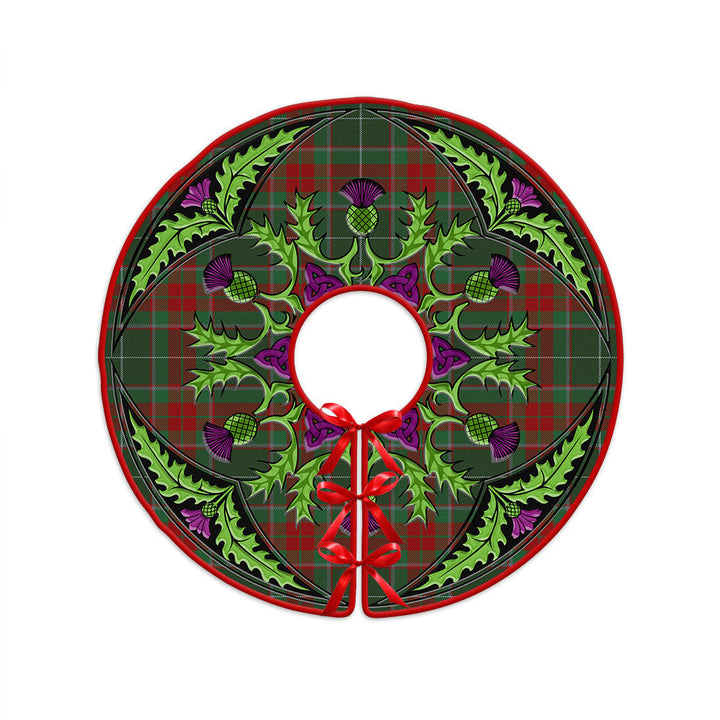 Ramsay Green Modern Clan Badge Tartan Christmas Tree Skirt Scottish Thistle Design