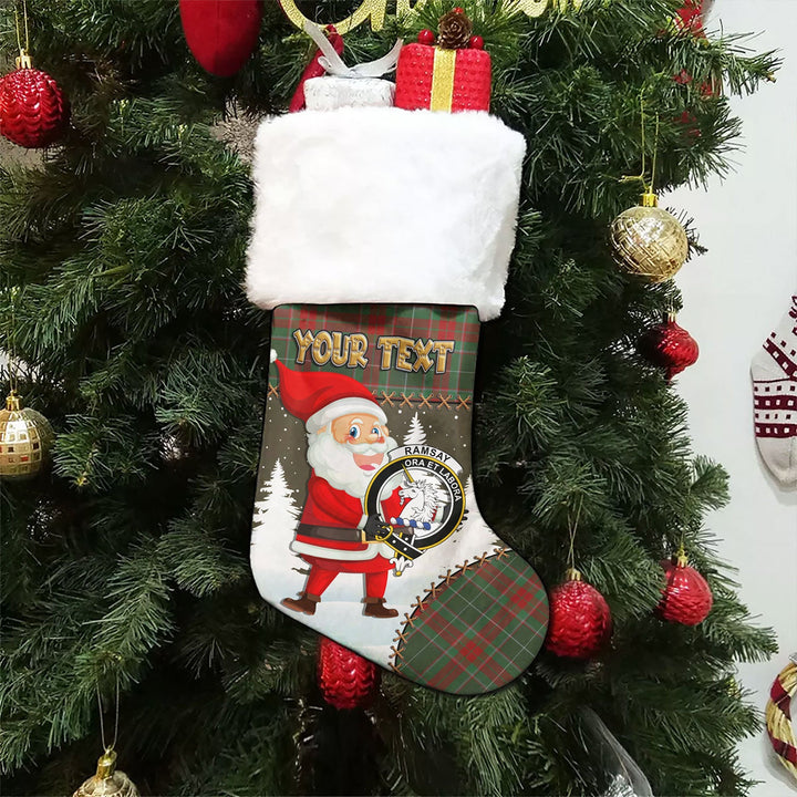 Ramsay Green Modern Clan Badge Tartan Christmas Stocking Holiday Blessings Merry Christmas Joy