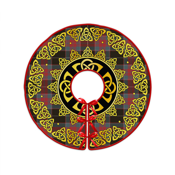 Ramsay Green Weathered Clan Badge Tartan Christmas Tree Skirt Golden Celtic Heritage