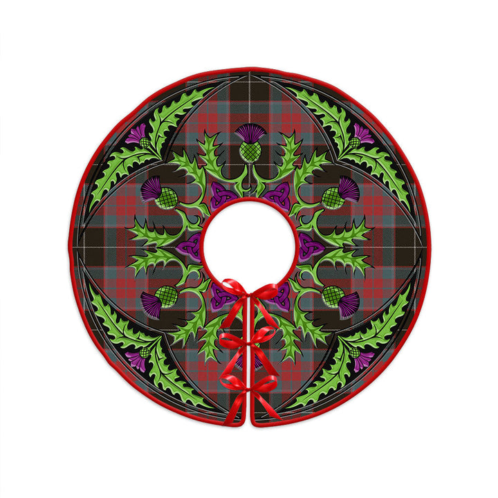 Ramsay Green Weathered Clan Badge Tartan Christmas Tree Skirt Scottish Thistle Design
