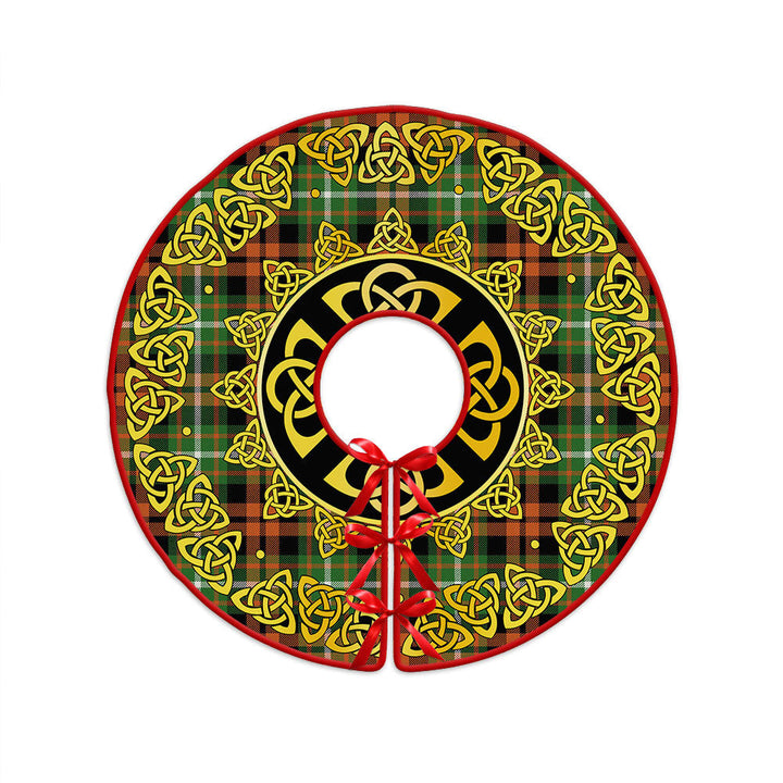 Ramsay Orange Ancient Clan Badge Tartan Christmas Tree Skirt Golden Celtic Heritage