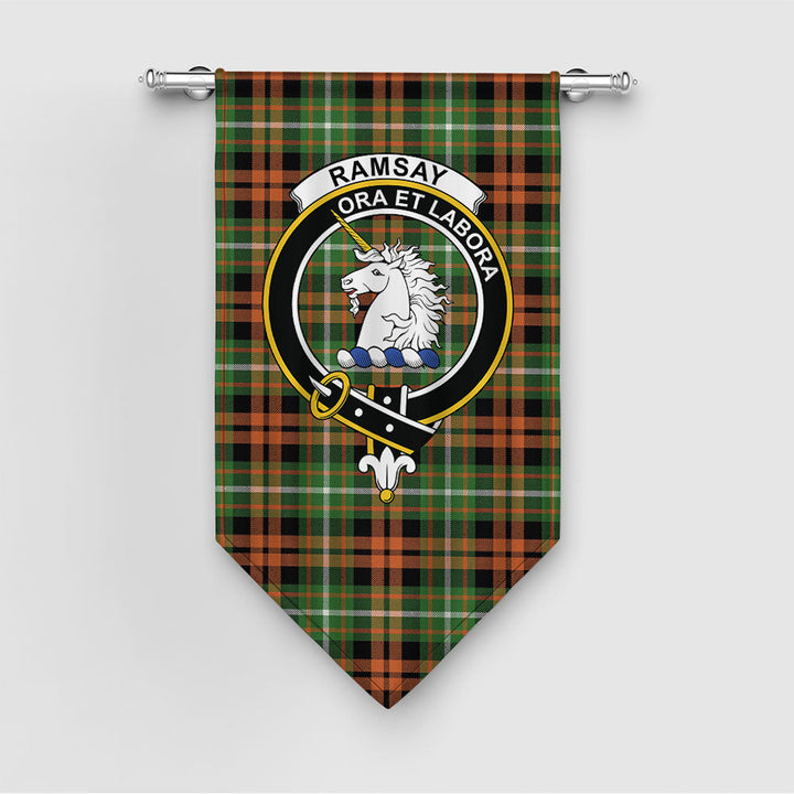 Ramsay Orange Ancient Clan Badge Tartan Gonfalon