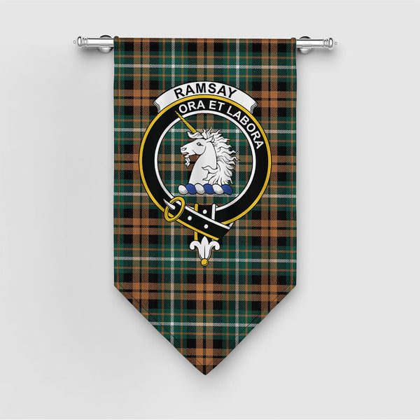 Ramsay Orange Modern Clan Badge Tartan Gonfalon