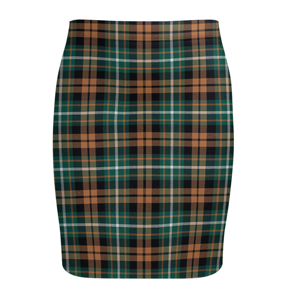 Ramsay Orange Modern Tartan Fitted Skirt