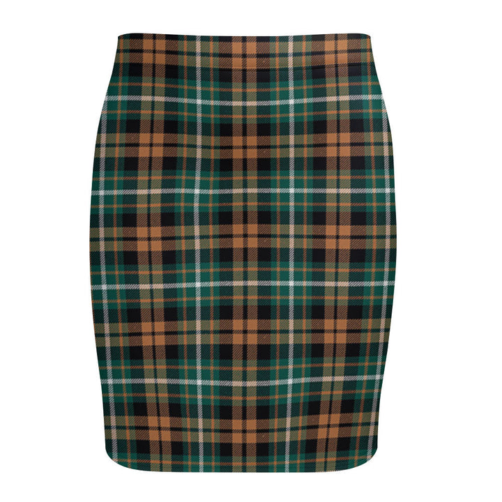 Ramsay Orange Modern Tartan Fitted Skirt