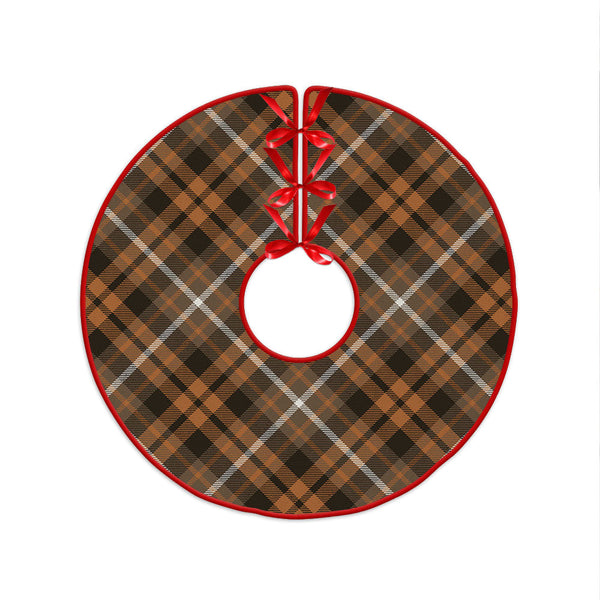 Ramsay Orange Weathered Clan Badge Tartan Christmas Tree Skirt