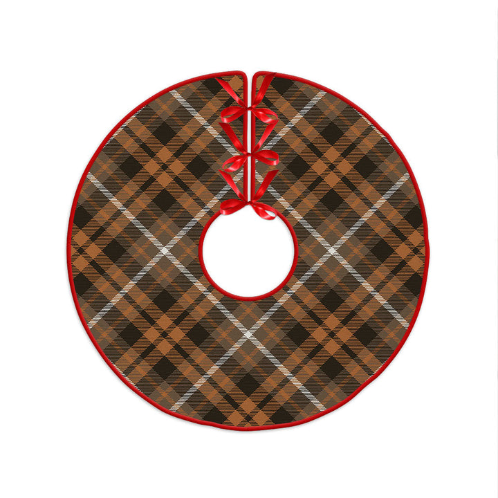 Ramsay Orange Weathered Clan Badge Tartan Christmas Tree Skirt