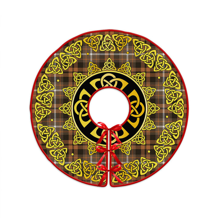 Ramsay Orange Weathered Clan Badge Tartan Christmas Tree Skirt Golden Celtic Heritage