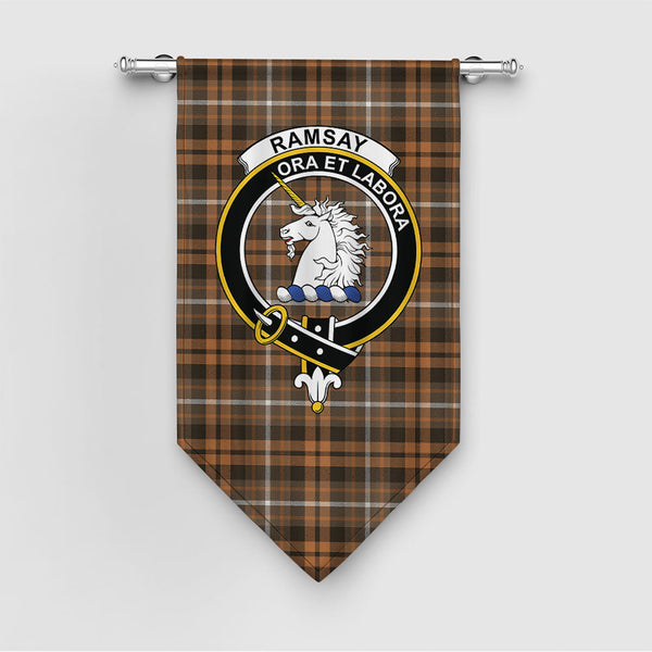 Ramsay Orange Weathered Clan Badge Tartan Gonfalon