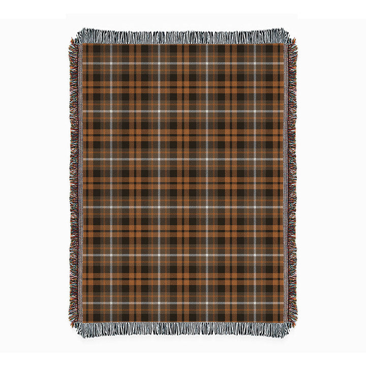 Ramsay Orange Weathered Clan Badge Tartan Woven Blanket