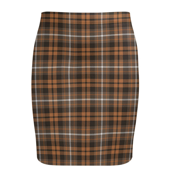 Ramsay Orange Weathered Tartan Fitted Skirt