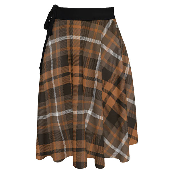 Ramsay Orange Weathered Tartan Wrap Skirt