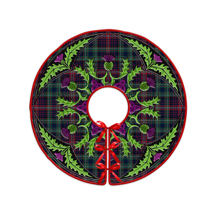 Rankin Modern Clan Badge Tartan Christmas Tree Skirt Scottish Thistle Design