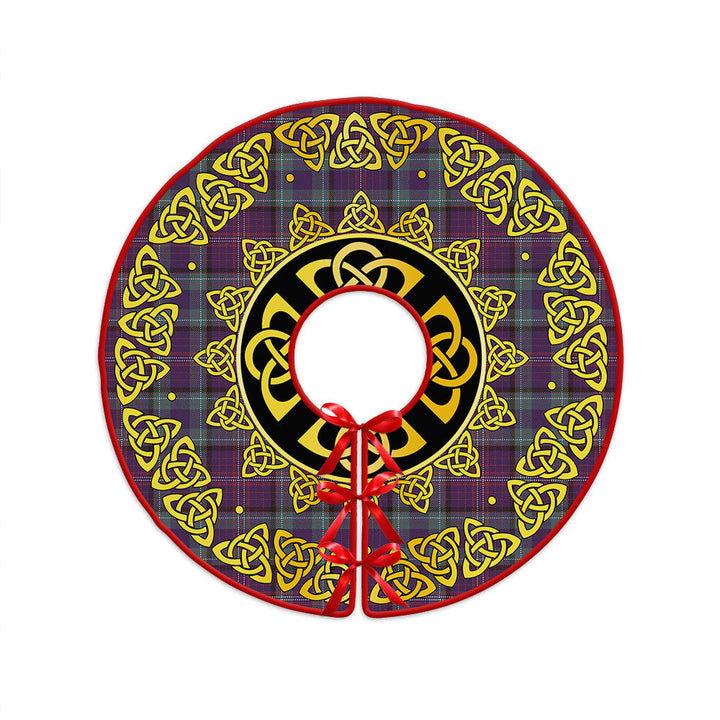 Rankin Weathered Clan Badge Tartan Christmas Tree Skirt Golden Celtic Heritage