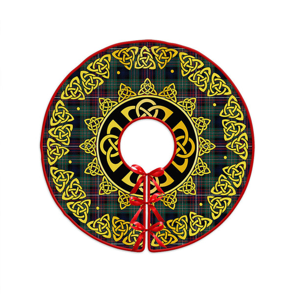 Rankin (Dalgliesh) Modern Clan Badge Tartan Christmas Tree Skirt Golden Celtic Heritage