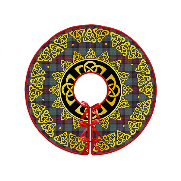 Rankin (Dalgliesh) Weathered Clan Badge Tartan Christmas Tree Skirt Golden Celtic Heritage