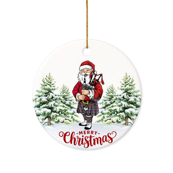 Rankin (Dalgliesh) Weathered Tartan Ceramic Ornament Santa