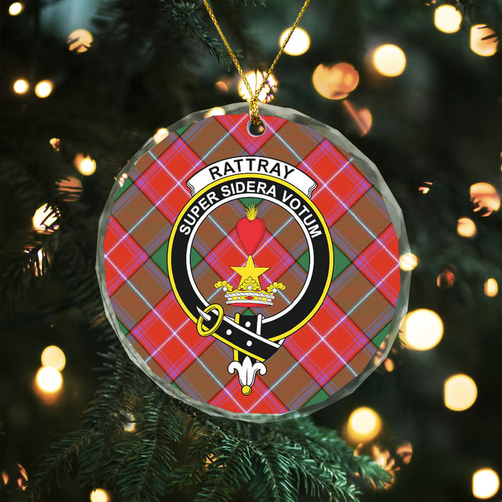 Rattray Ancient Clan Badge Tartan Glass Ornament