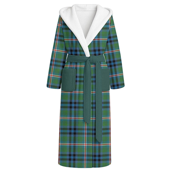 Reid (Mill City) Ancient Clan Badge Tartan Flannel Hooded Bathrobe
