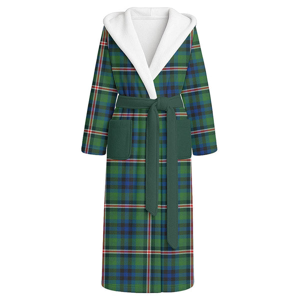 Reid (Mill City) Modern Clan Badge Tartan Flannel Hooded Bathrobe