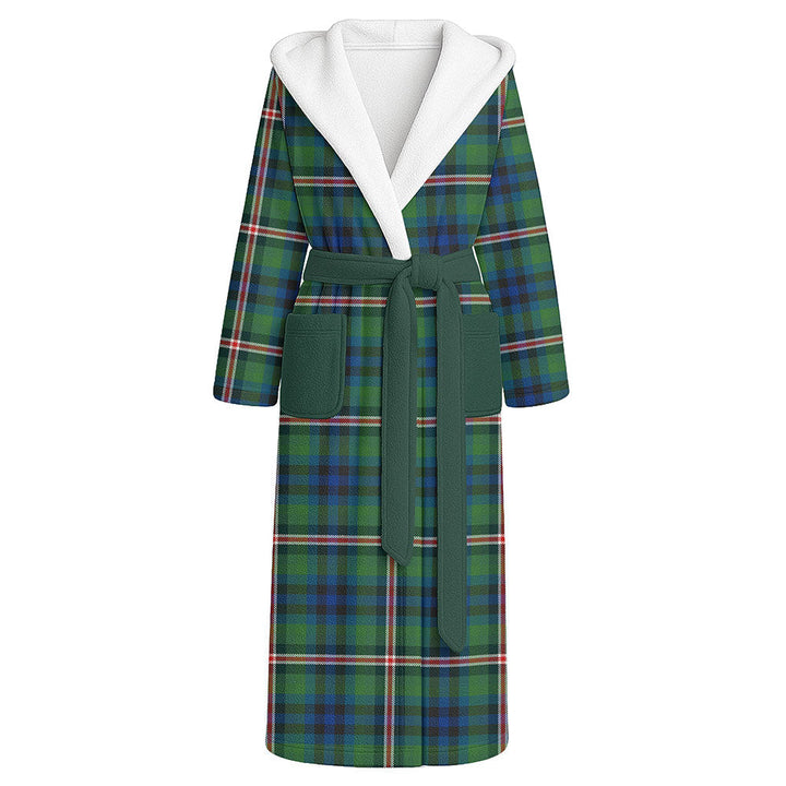 Reid (Mill City) Modern Clan Badge Tartan Flannel Hooded Bathrobe