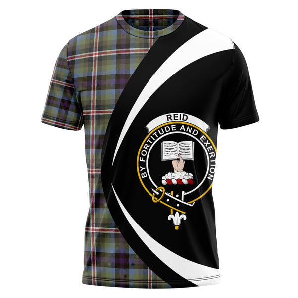Reid (Mill City) Weathered Clan Badge Tartan T-Shirt Circle Style Personalized