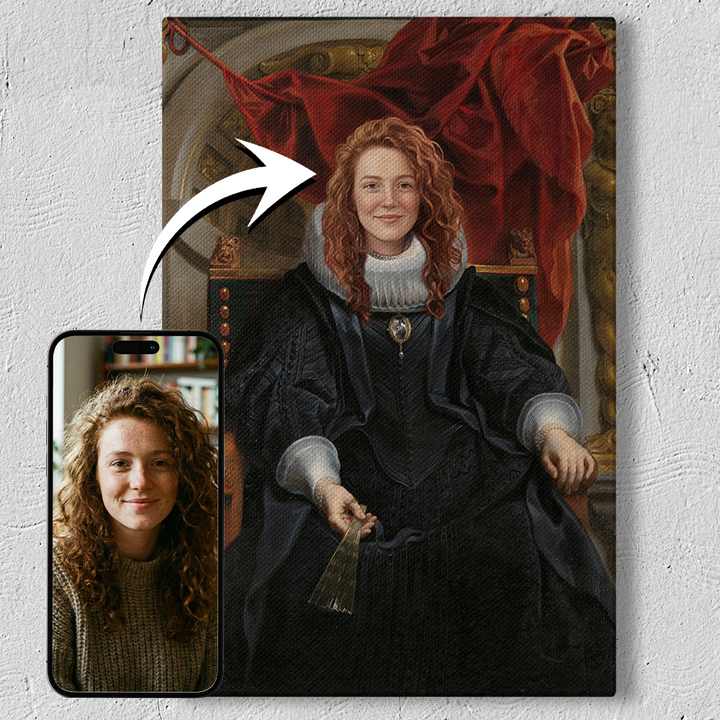 Personalized royal queen-themed artwork on canvas