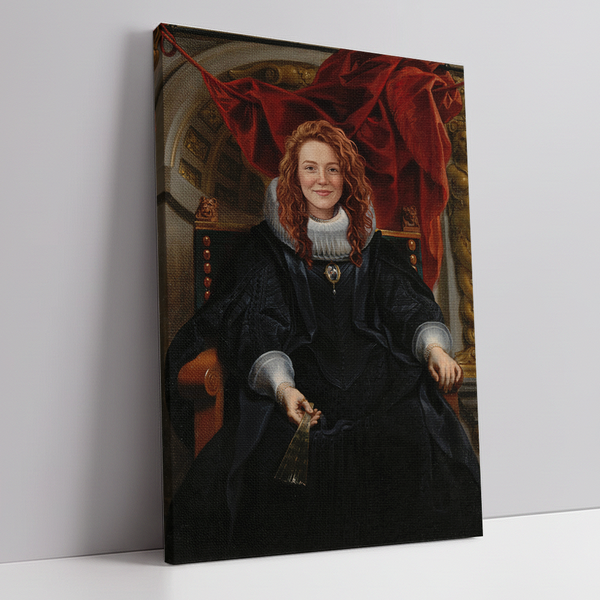 Custom Renaissance queen portrait canvas made from photo