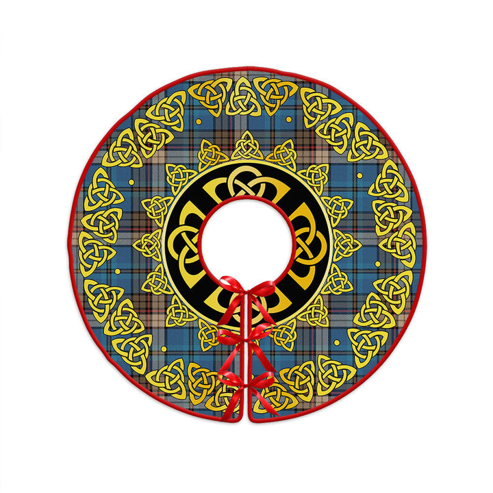 Renton Ancient Clan Badge Tartan Christmas Tree Skirt Golden Celtic Heritage