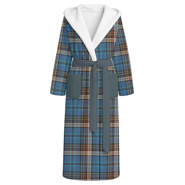 Renton Ancient Clan Badge Tartan Flannel Hooded Bathrobe