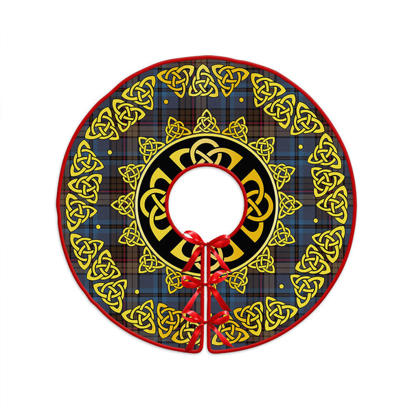 Renton Modern Clan Badge Tartan Christmas Tree Skirt Golden Celtic Heritage