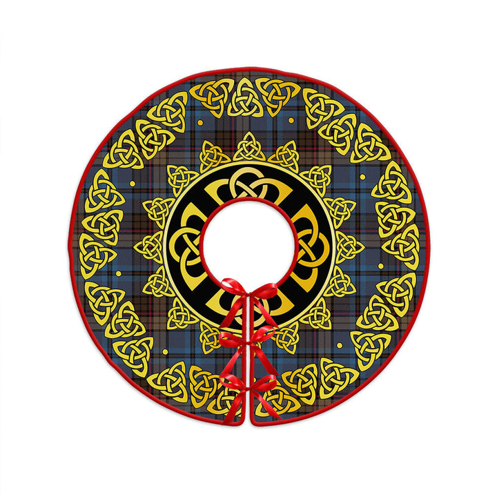 Renton Modern Clan Badge Tartan Christmas Tree Skirt Golden Celtic Heritage