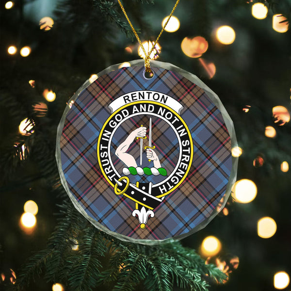 Renton Modern Clan Badge Tartan Glass Ornament