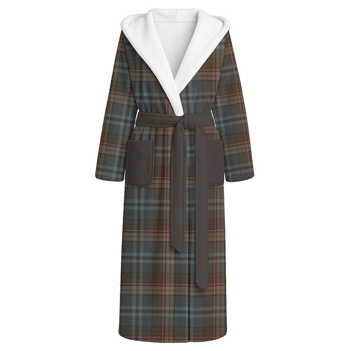 Renton Weathered Clan Badge Tartan Flannel Hooded Bathrobe