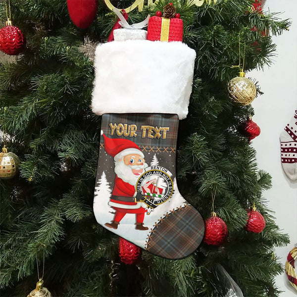 Renton Weathered Clan Badge Tartan Christmas Stocking Holiday Blessings Merry Christmas Joy